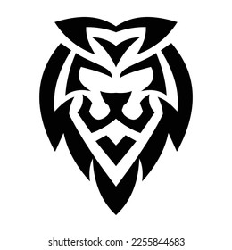 Tibal Lion logo symbol design illustration. Clean modern logo mark design. Illustration for personal or commercial business branding.