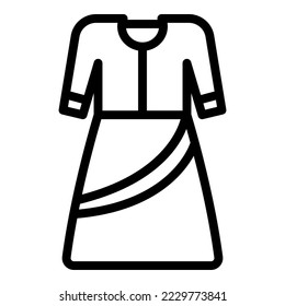 Tibet cloth icon outline vector. City temple. Bali country