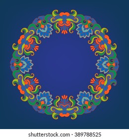 Tibet ethnic colored mandalas and elements. Vector illustration.