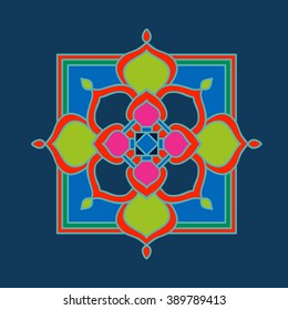 Tibet ethnic mandalas and elements. Vector illustration.