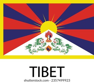 Tibet flag vector art desgin