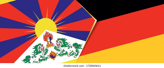 Tibet and Germany flags, two vector flags symbol of relationship or confrontation.