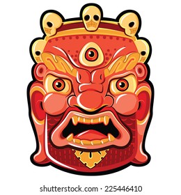 Tibet mask Mahakala. Mahakala. Vector illustration