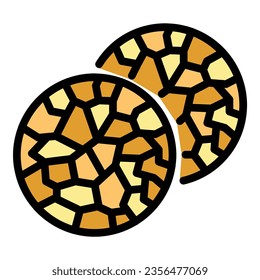 Tibet mosaic icon outline vector. City culture. Asian travel color flat