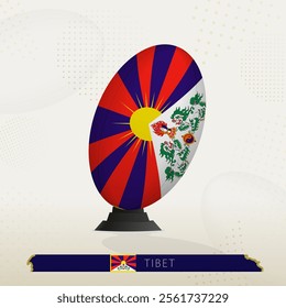 Tibet Rugby Ball on Rugby Kicking Tees with Modern Design. Illustration perfect for sports, national pride, and rugby-related projects.