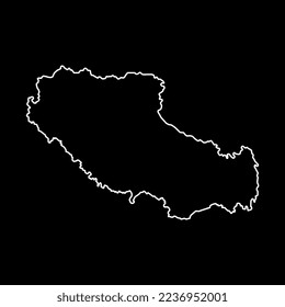 Tibet or Xizang Autonomous Region map, administrative divisions of China. Vector illustration.