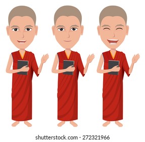 Tibetan Buddhist monk cartoon