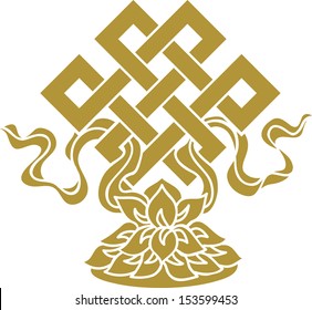 Tibetan endless knot, eternal, Buddhism, Lotus