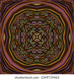 Tibetan ethnic mandala vector seamless ornament. Exotic patchwork sample or decoupage napkin print. Fantastic chakra motif. Silk symmetrical design ethnic pattern. Hipster african ornament.