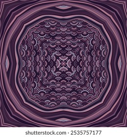 Tibetan ethnic mandala vector seamless ornament. Exotic scrapbook sample or decoupage napkin print. Fantastic chakra motif. Silk symmetrical endless ethnic pattern. Scarf shawl square batik print