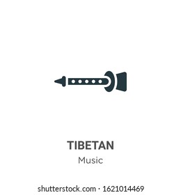Tibetan glyph icon vector on white background. Flat vector tibetan icon symbol sign from modern music collection for mobile concept and web apps design.