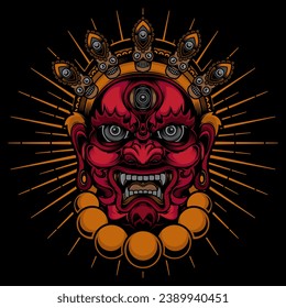 Logo der tibetischen Maske, Vektor EPS10