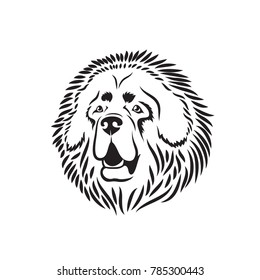 Tibetan Mastiff dog - isolated vector illustration