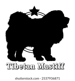 Tibetan Mastiff. dog silhouette,  dog, dog breeds, logo, vector, silhouette, logo design, animal, illustration, icon, sign, design, black,  symbol, pet