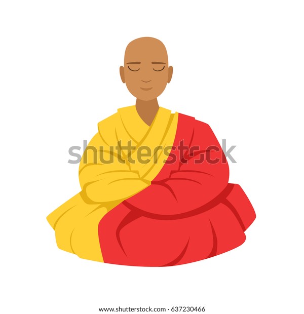 Tibetan Monk Robe Buddhist Lotus Position Stock Vector (Royalty Free ...