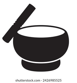tibetan singing bowl isolated illustration