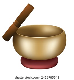 tibetan singing bowl isolated illustration