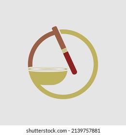tibetan singing bowl logo vector illustration design