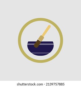 tibetan singing bowl logo vector illustration design