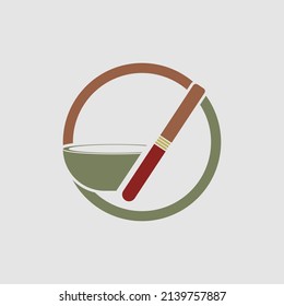 tibetan singing bowl logo vector illustration design