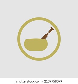 tibetan singing bowl logo vector illustration design