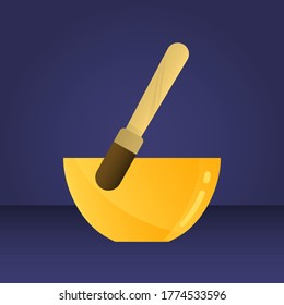 
Tibetan singing bowl, vector isolated illustration