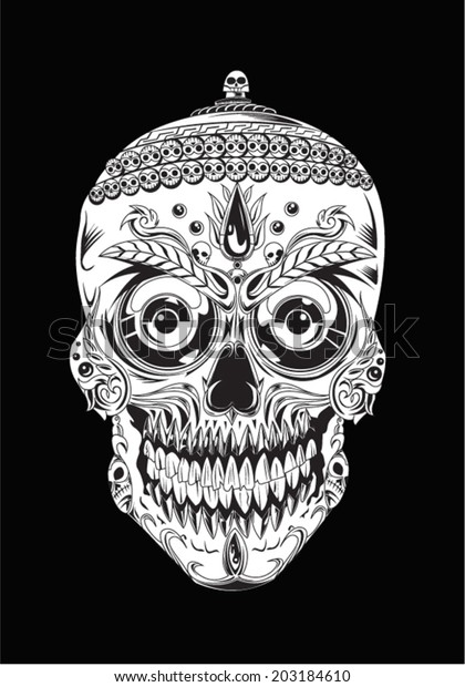 Tibetan Skull Stock Vector Royalty Free 203184610