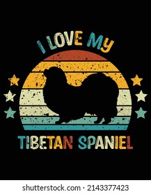 Tibetan Spaniel silhouette vintage and retro t-shirt design svg