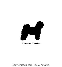 Tibetan Terrier dog silhouette dog breeds pet animals