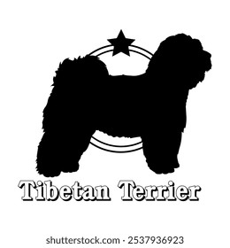 Tibetan Terrier dog silhouette,  dog, dog breeds, logo, vector, silhouette, logo design, animal, illustration, icon, sign, design, black,  symbol, pet