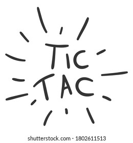 Tic Tac Letters Traditional Doodle. Icons Sketch Hand Made. Design Vector Line Art.