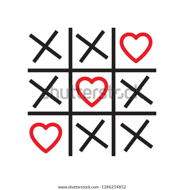 Tic Tac Toe Background Hearts Stock Vector (Royalty Free) 1286254852 ...