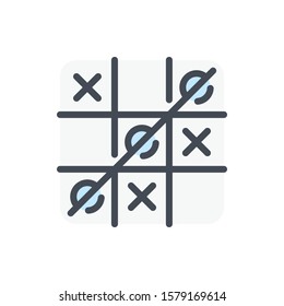 Tic tac toe color line icon. Logical game vector outline colorful sign.