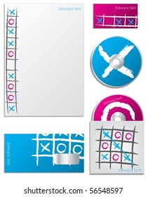 Tic tac toe company business set