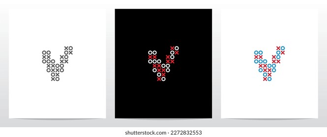 Tic Tac Toe Cross Circle Letter Logo Design V