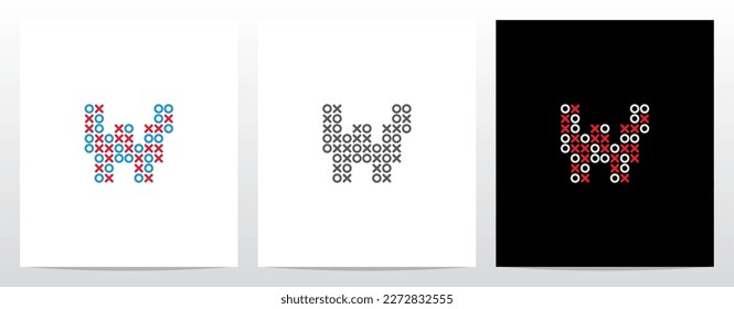 Tic Tac Toe Cross Circle Letter Design W