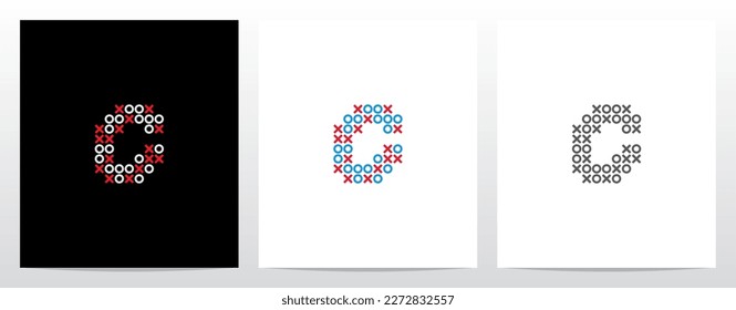 Tic Tac Toe Cross Circle Letter Logo Design C