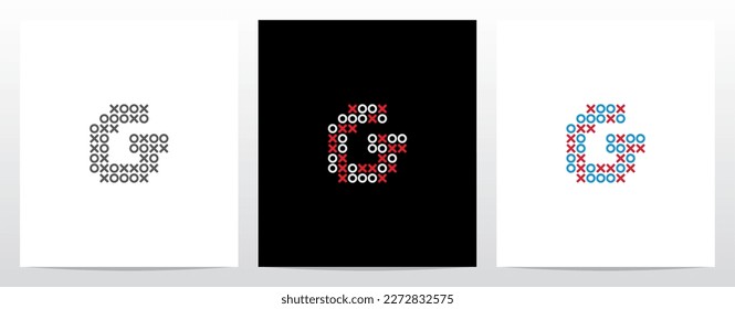 Tic Tac Toe Cross Circle Letter Logo Design G