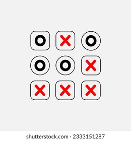 Tic tac toe dice flat icon vector design, XO game, fun, play, dot and stat concept