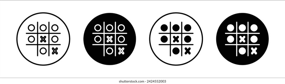 Tic tac toe flat line icon set. Tic tac toe Thin line illustration vector