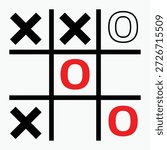 Tic tac toe game board with winning condition