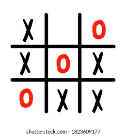 Vector Tic Tac Toe Game Board. Plantilla de juego . Símbolo de noughts and Crosses de estilo moderno.