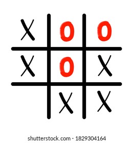 Tic Tac Toe Game Board Vektor. Spielvorlage . Noughts und Crosses Symbol im modernen Stil.
