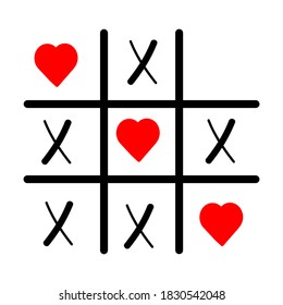 Vector Tic Tac Toe Game Board. Plantilla de juego . Símbolo de noughts and Crosses de estilo moderno.