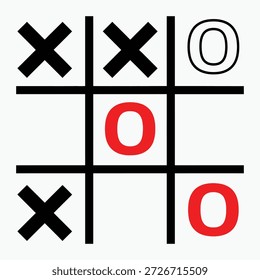 Tic tac toe tablero de juego con la condición ganadora