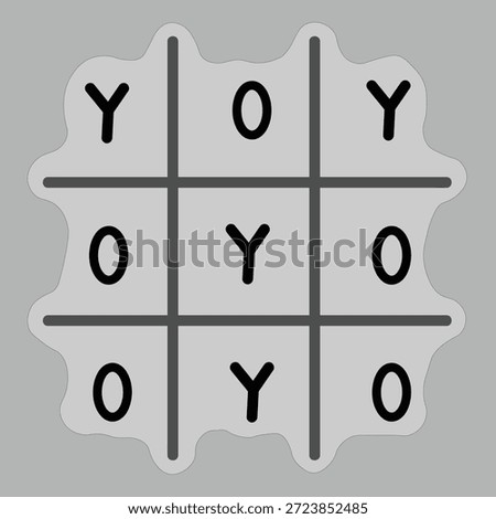 Tic tac toe game board displaying a final configuration with multiple y and o placements resulting in a complex stalemate.