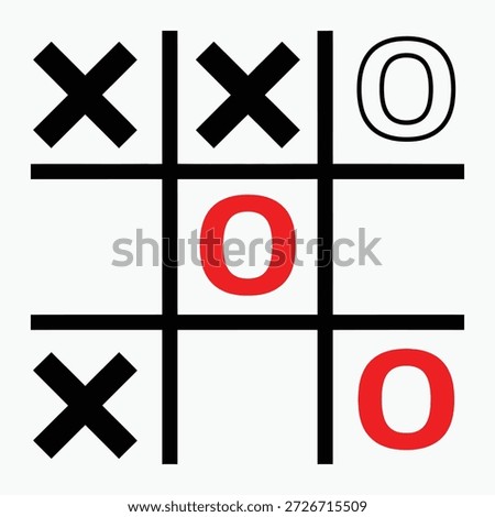 Tic tac toe game board with winning condition