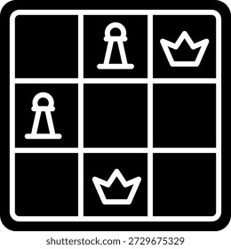 Tic Tac Toe Juego con piezas de ajedrez Ilustración