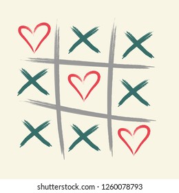 Tic Tac Toe Game Criss Cross Stock Vector (Royalty Free) 1260078793 ...