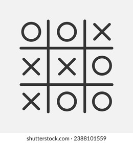 Tic tac toe game. Cross win. Tick Tack Toe. Vector